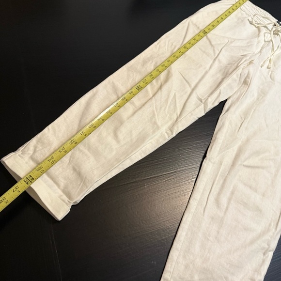 J. Crew Off-White Textured Fabric linen pants size 2 - Picture 4 of 8